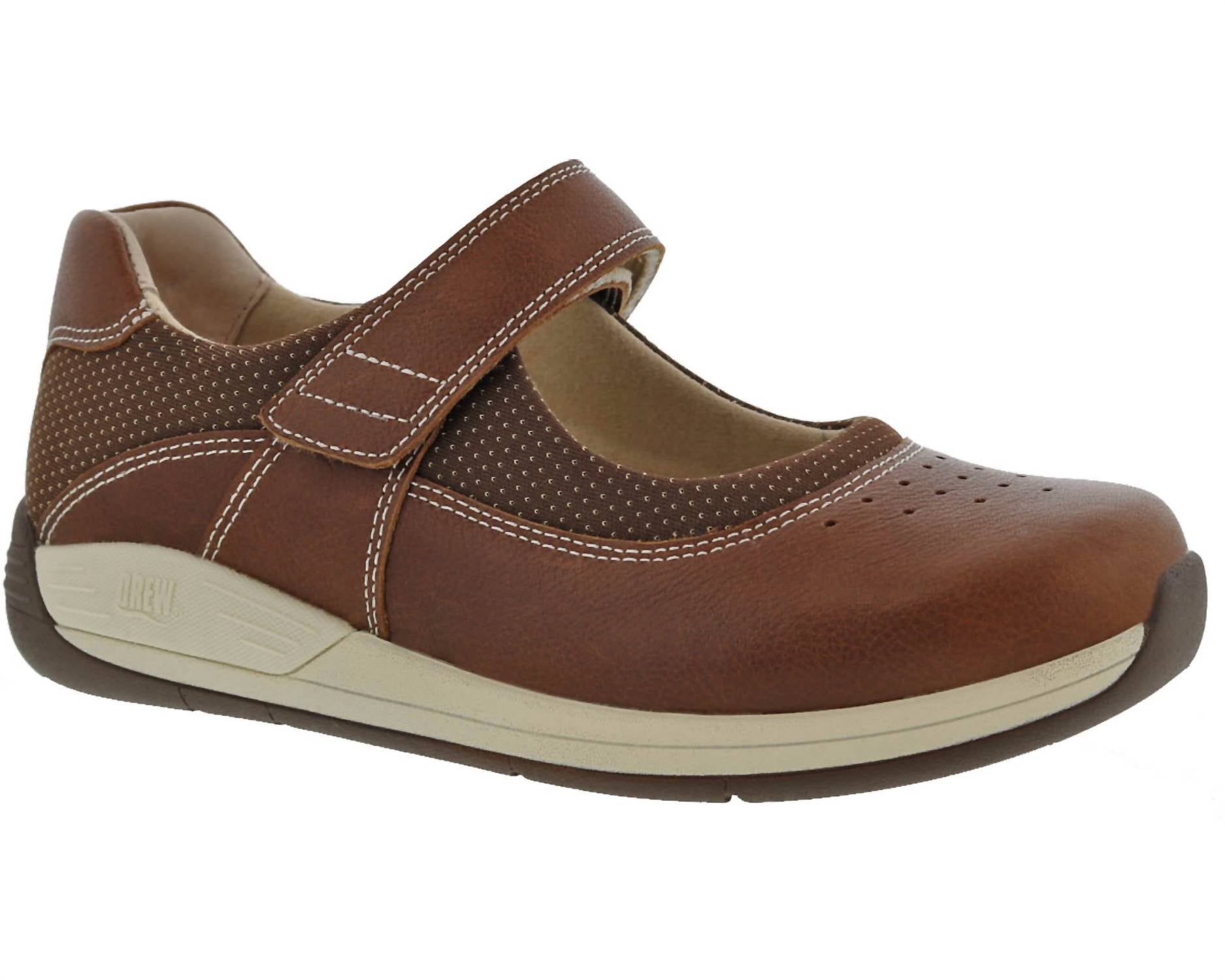 DREW Women's Trust Shoe in camel leather - women's flats
