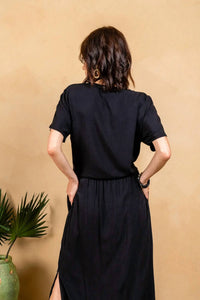 Paparazzi - Viscose Embroidered Tie Front Top