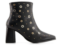 Andrea - Women's Medium Heel Riveted Ankle Booties
