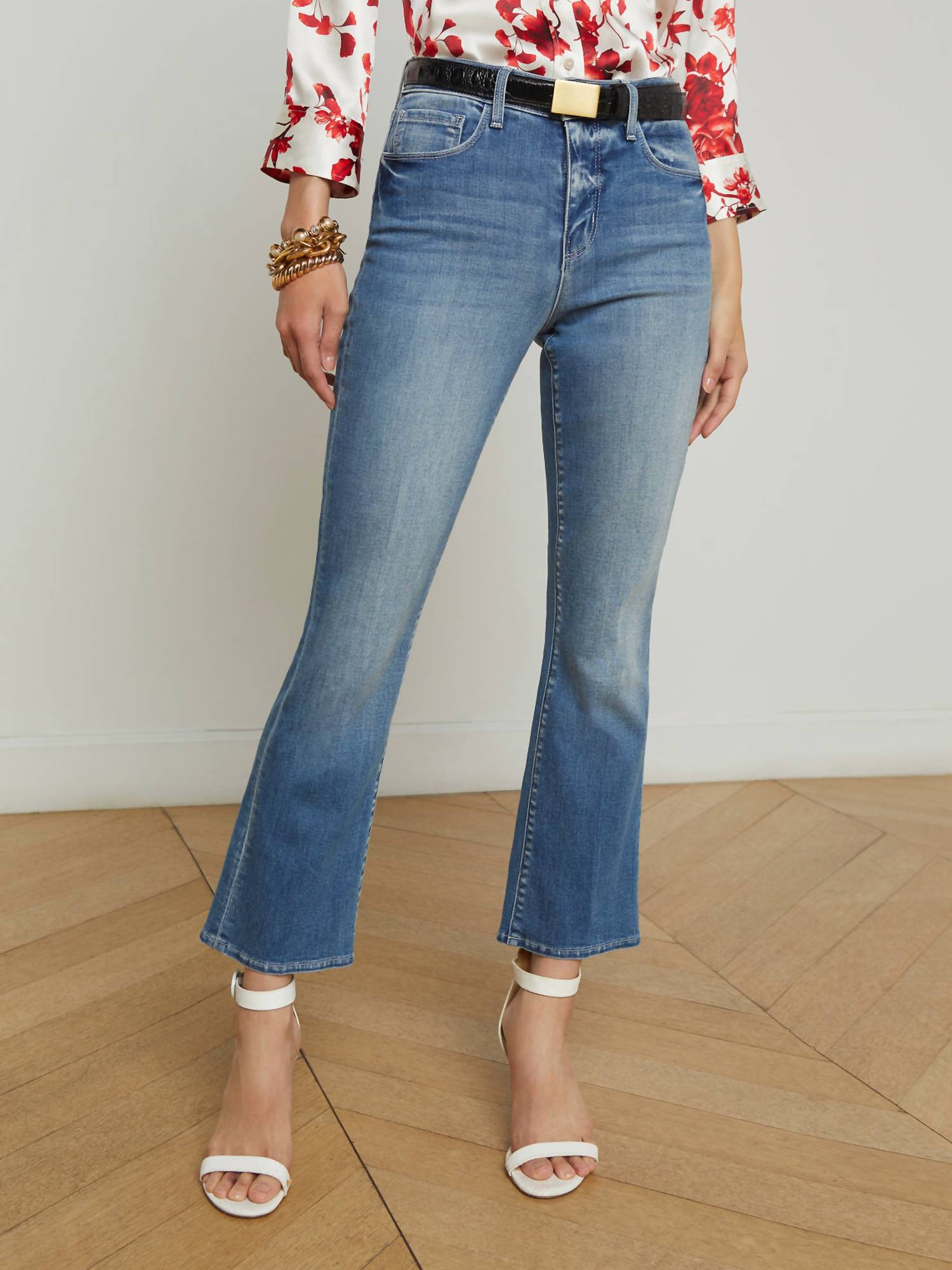 L'Agence - High Rise Crop Micro Boot Jean
