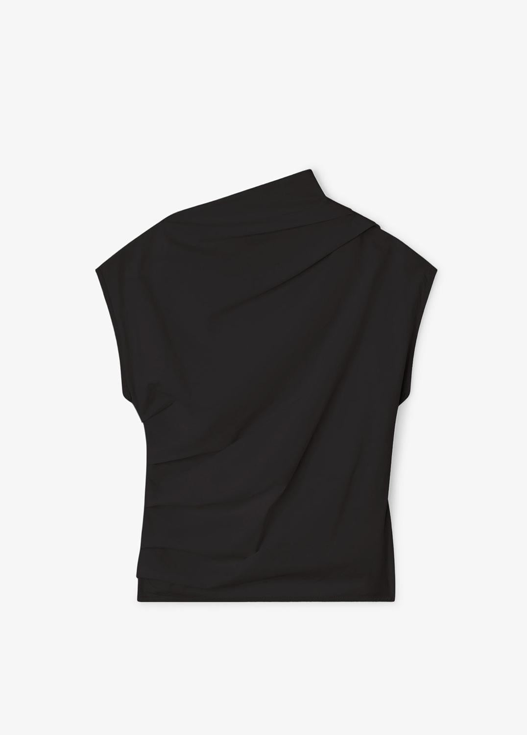 Ganni - Stretch Cotton Ruched Top