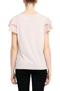 Adrianna Papell - Double Flutter Sleeve Moss Crepe Top