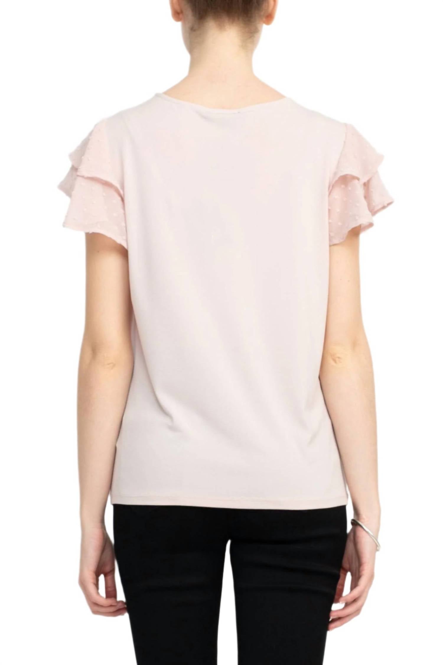 Adrianna Papell - Double Flutter Sleeve Moss Crepe Top