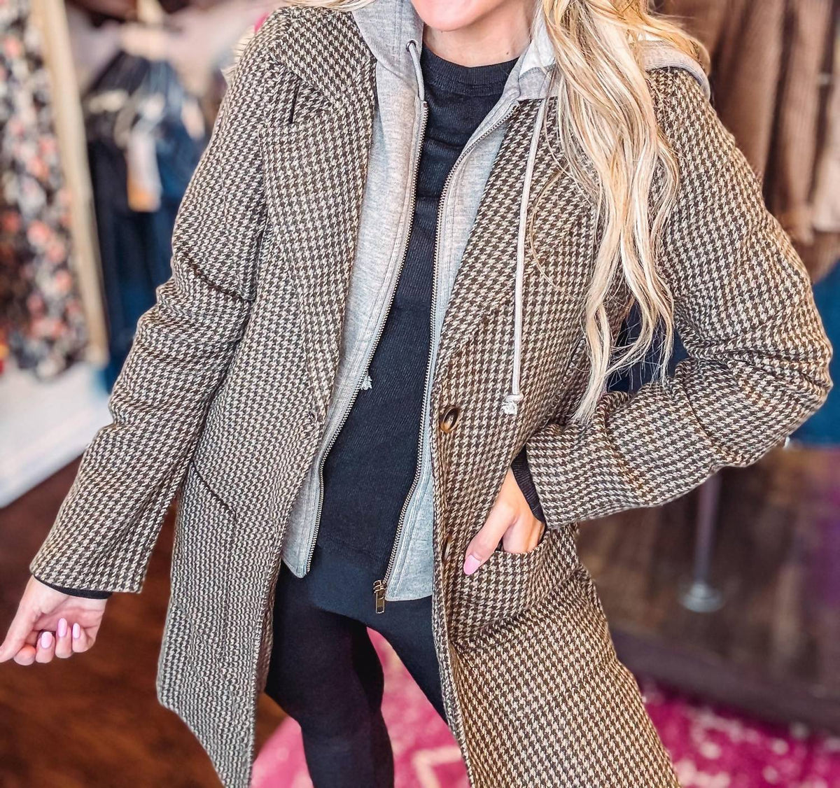 Hem & Thread - Cozy Chic Detachable-hoodie Jacket