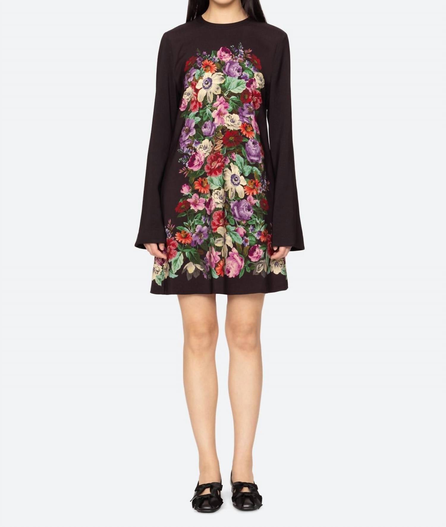 Sea - Viktoria Print Long Sleeve Mini Dress