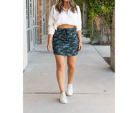 Julia Rose Kai Jogger Skirt in camo 1 - women's skirt