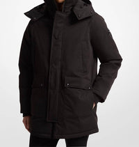 MICHAEL KORS Melrose 2-in-1 Woven Parka Full Zip Jacket in 1 woven parka full zip jacket in black - men's jacket