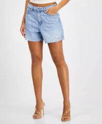 Guess Relaxed Denim Cutoff Shorts in bright blue - women's shorts