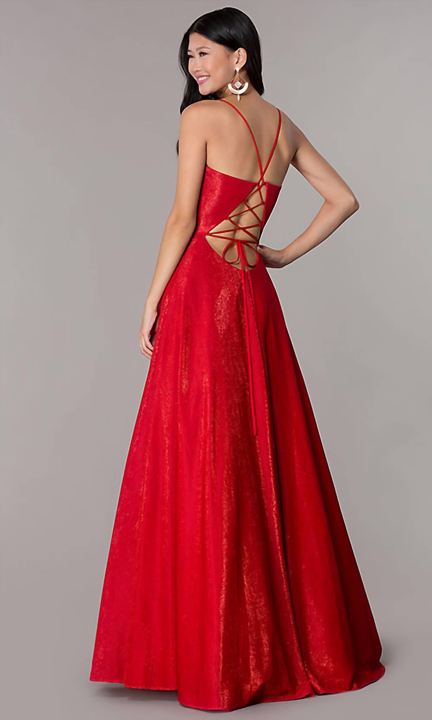 Jvn - Lace Up Back Ballgown Dress