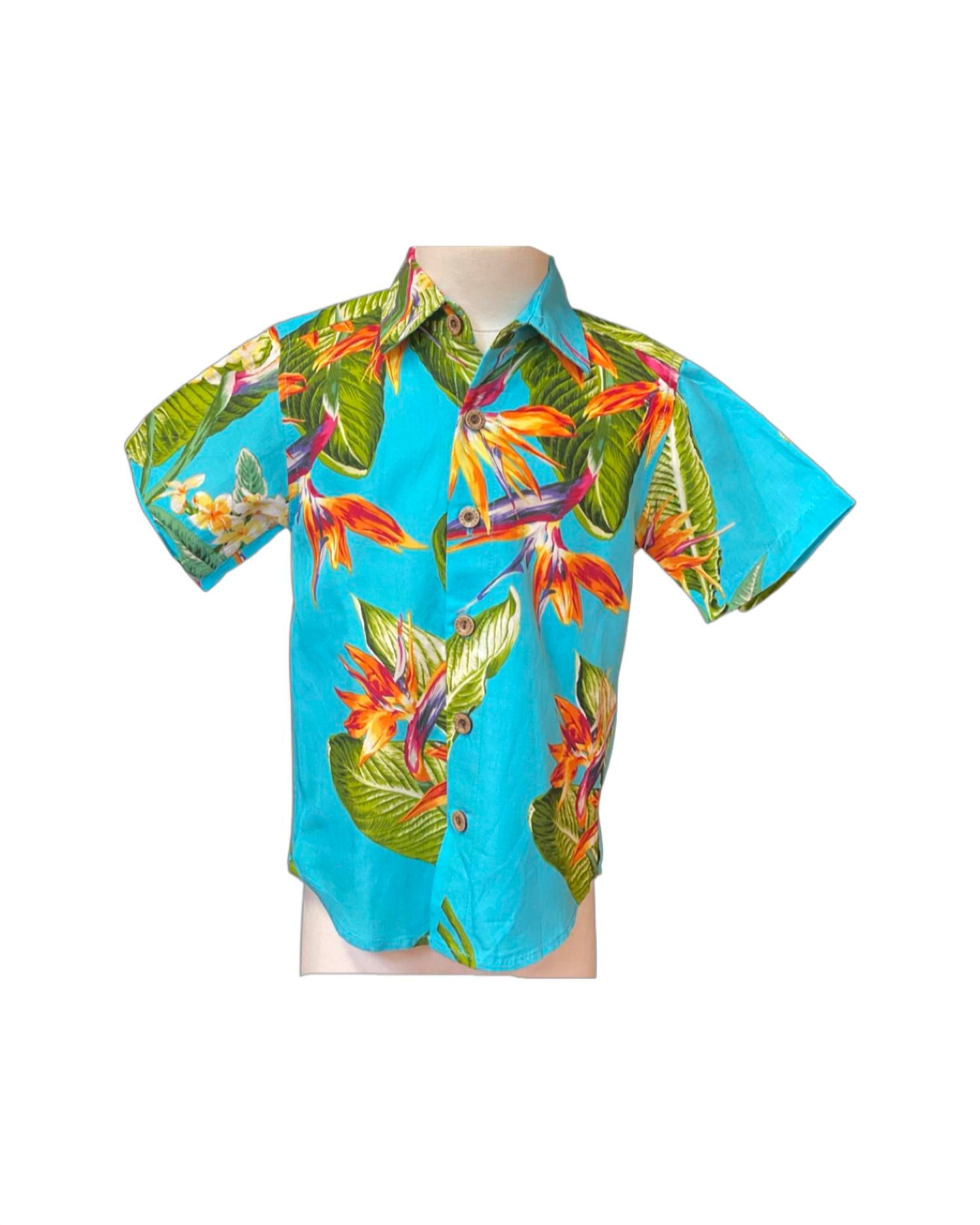Coradorables - Boys Birds Of Paradise Shortsleeve "kalani" Aloha Shirt