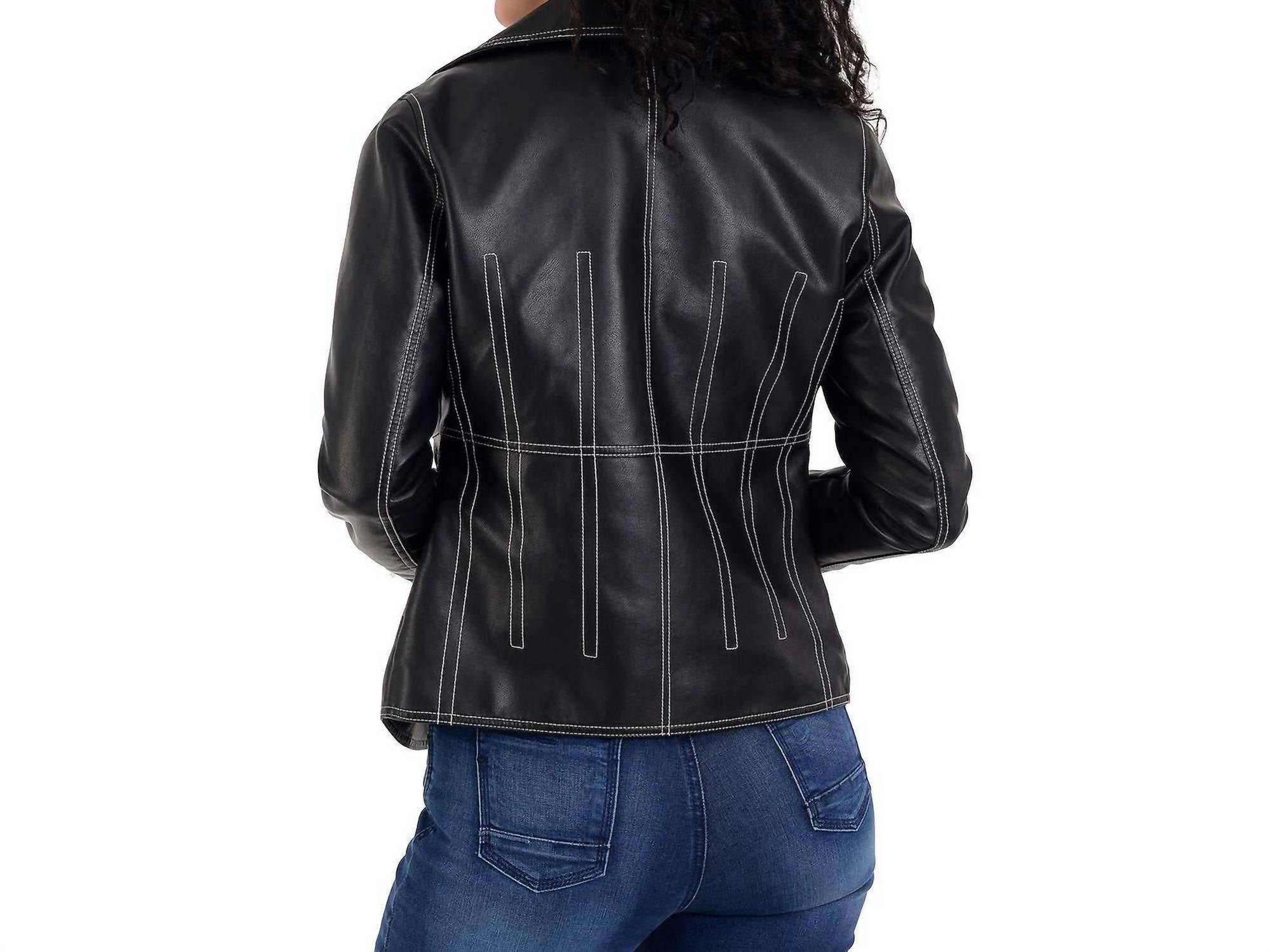 Nine West - Faux Leather Biker Jacket