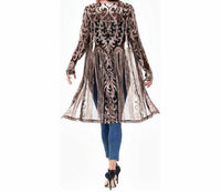 Anna-Kaci - Sequin Mesh Kimono Cardigan