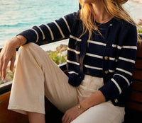 Karen Kane - Stripe Sweater Cardigan