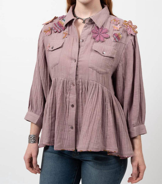 Ivy Jane - Ruffle Top With Applique Flowers