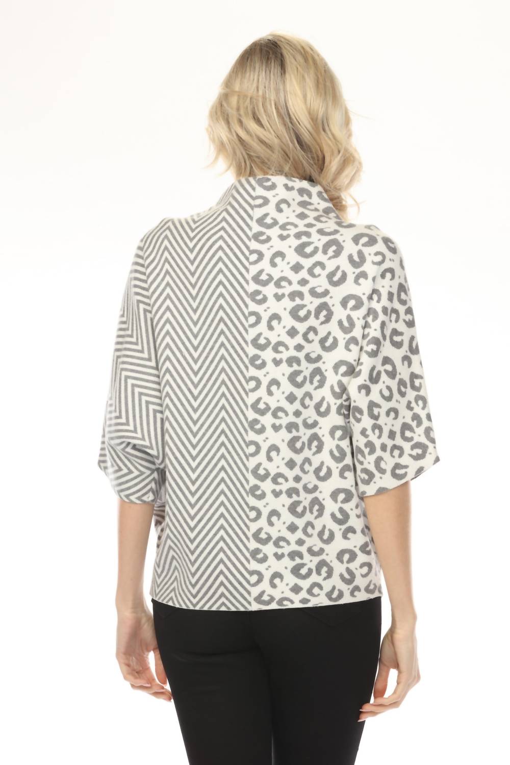 Joseph Ribkoff - Mix Pattern Boxy Sweater Top