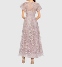 Mac Duggal - Embroidered High Neck Cap Sleeve A Line Gown