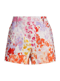 Derek Lam 10 Crosby Freja Floral Stretch Linen Shorts in rose multi - women's shorts - view 5