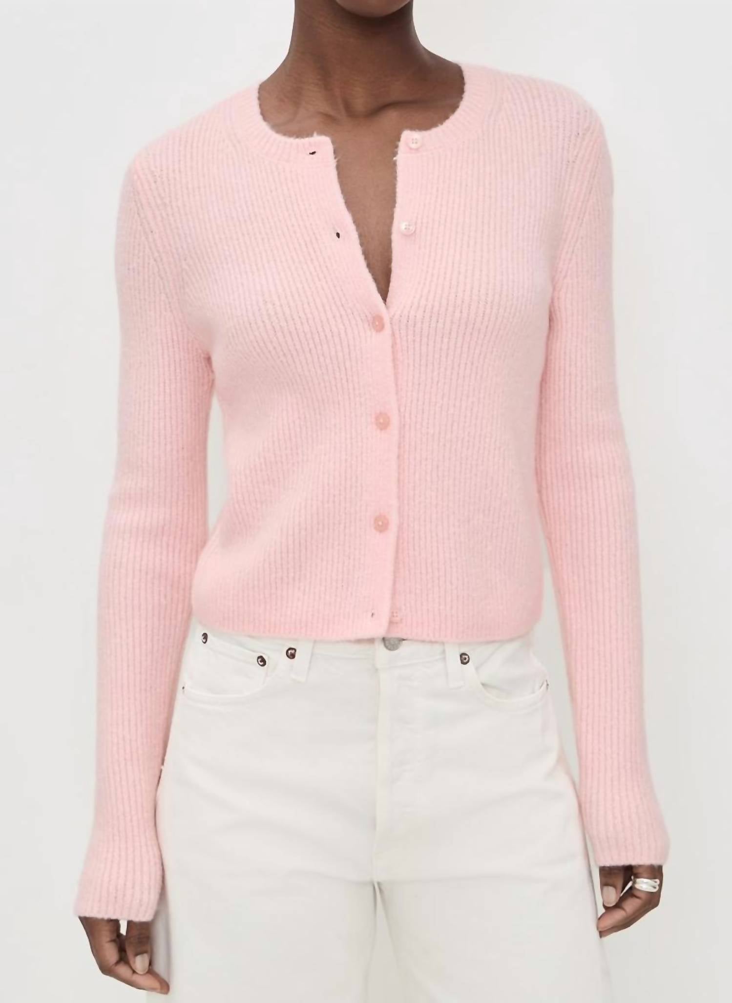 DAZE Muse Long Sleeve Cardigan in pink - women's cardigan