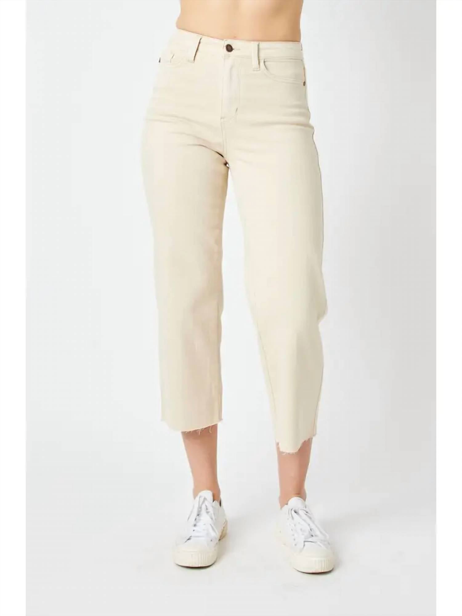 Judy Blue - High Waist Garment Dyed Crop Wide Leg Jeans