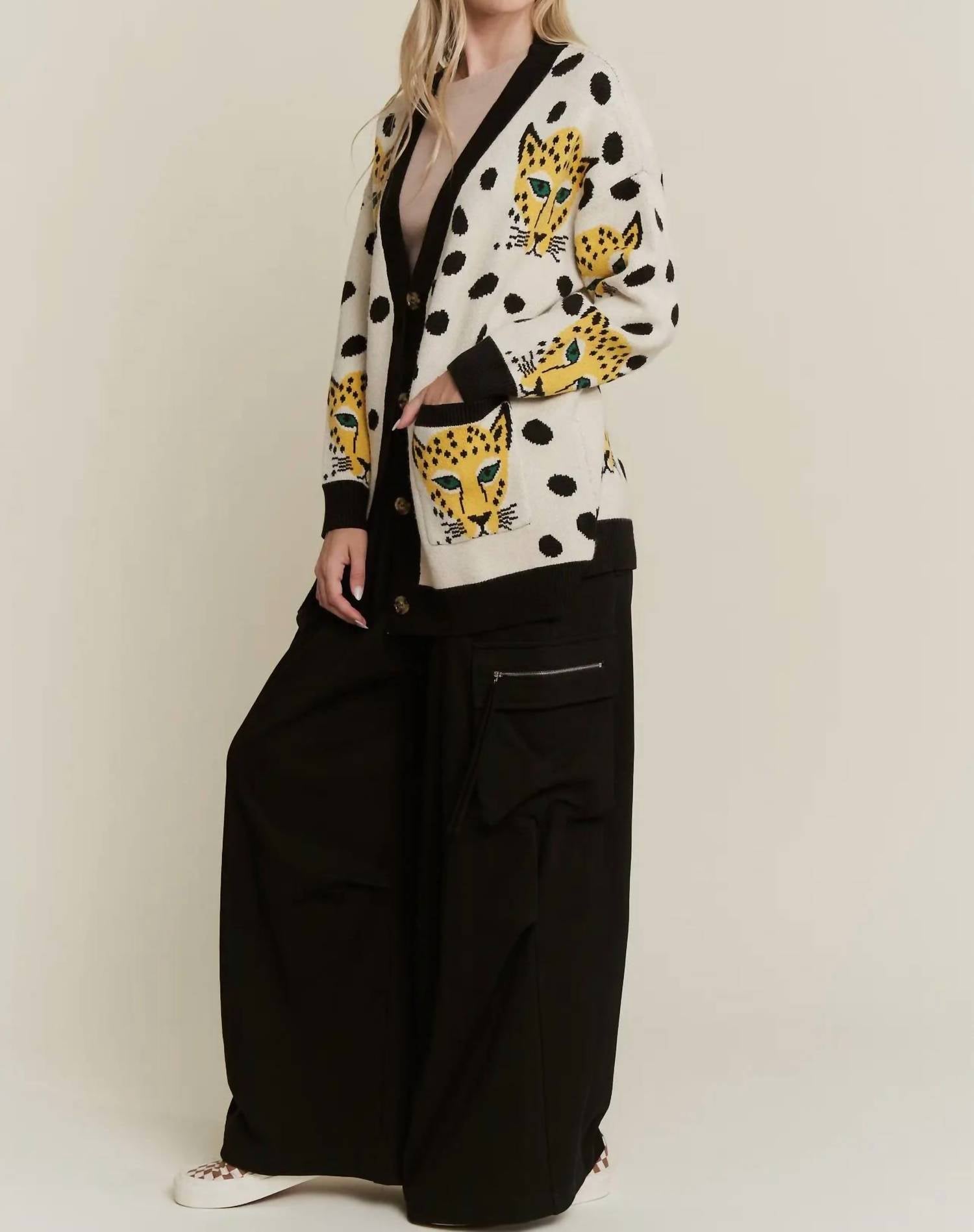 Jade By Jane - Button Down Cheetalicious Cardigan
