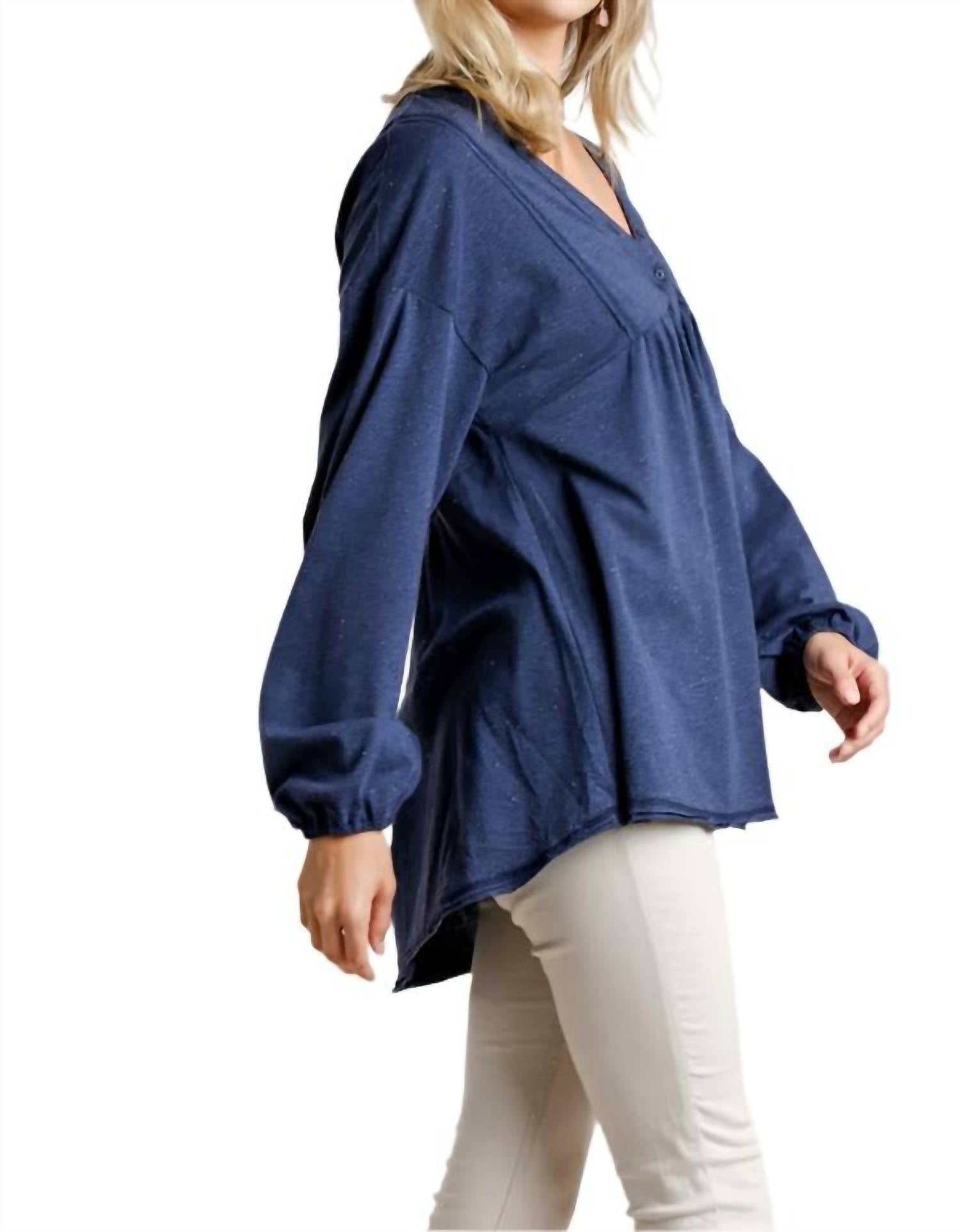 Umgee - Puff Sleeve Babydoll Top