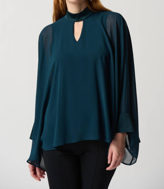 Joseph Ribkoff - Chiffon Mock Neck Top