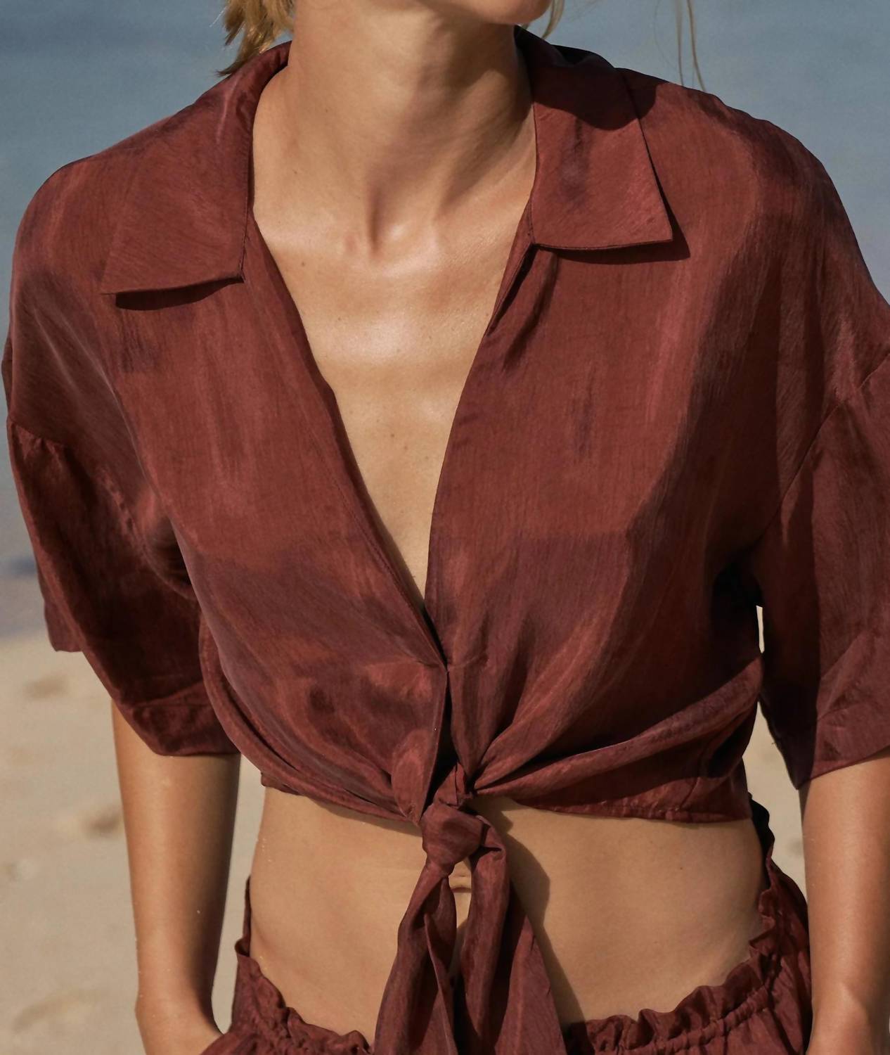 Handloom - Verona Short Sleeve Tie Top