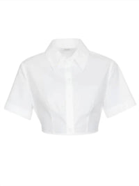 Matthew Bruch - Cropped Tie Back Button Up Top