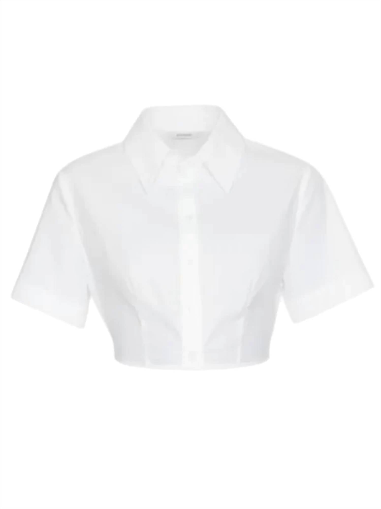 Matthew Bruch - Cropped Tie Back Button Up Top