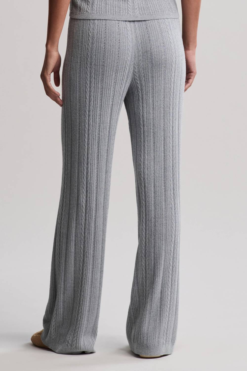 BAREFOOT DREAMS Cable Knit Ankle Pant in moonbeam - women's pants - alternate view