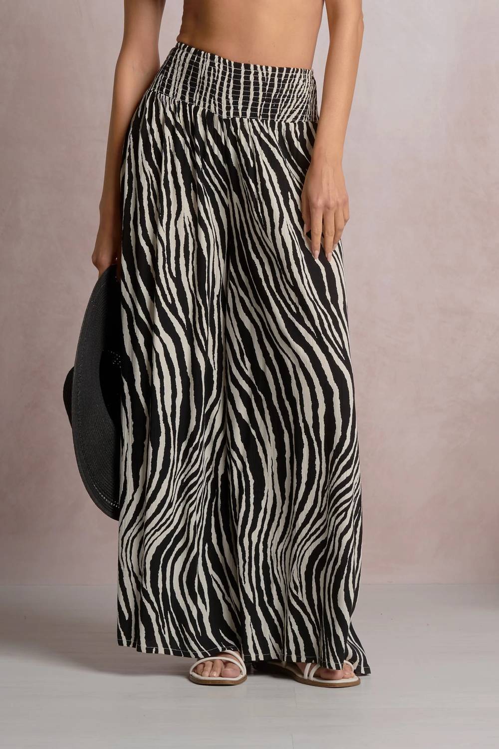 Elan - Zebra Striped Palazzo Pants