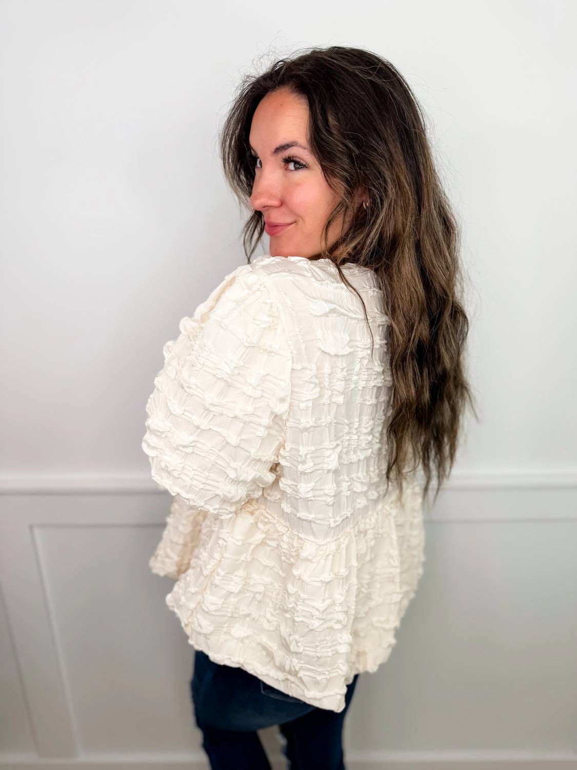 Bibi - Bursting With Life Short Sleeve Textured Knit Top