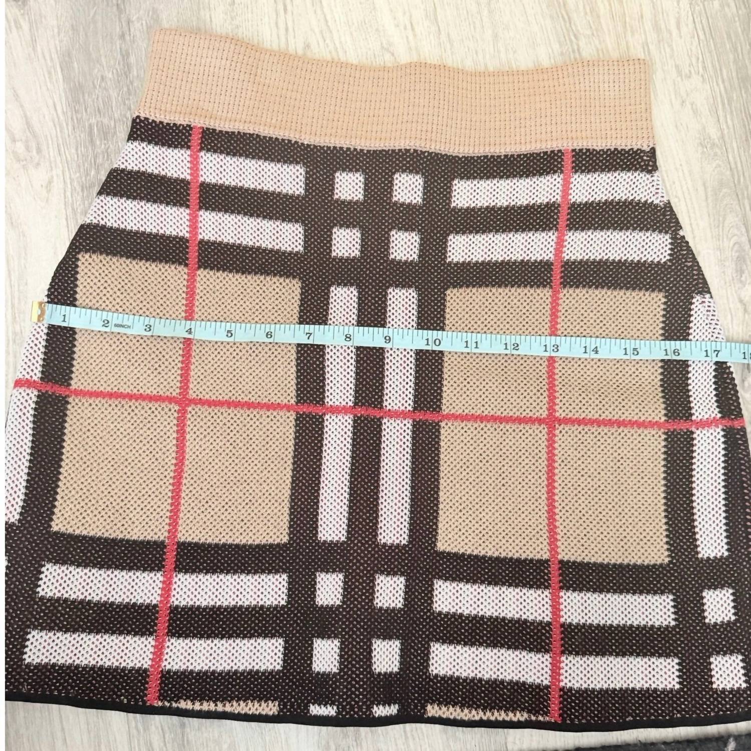 Burberry - Check Knit Mini Skirt