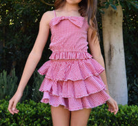 Fbz - Girls Olivia Gingham Bow Top