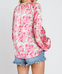 Emily Wonder - Satin Silky V Neck Blouse