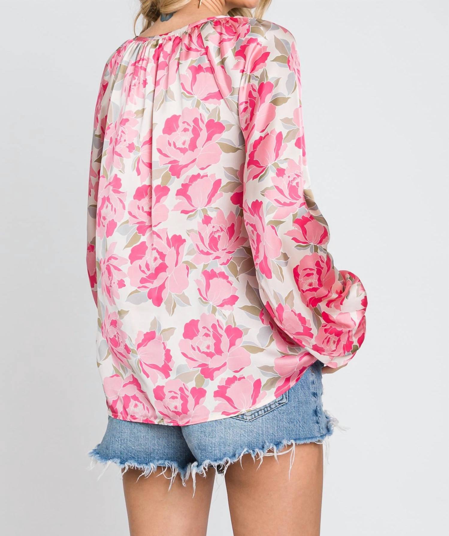 Emily Wonder - Satin Silky V Neck Blouse
