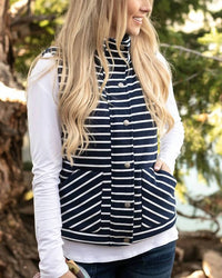 Grace And Lace - Stripe Knit Puffer Vest