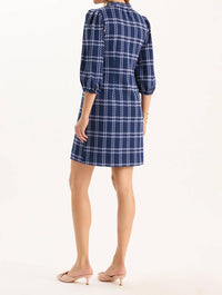 Tyler Boe Sherri Knit Dress in navy sweet lavender - women's dress - detail view