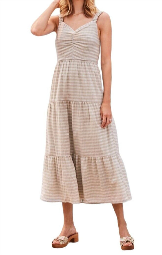 MIRREN GATHERED FRONT TIERED DRESS