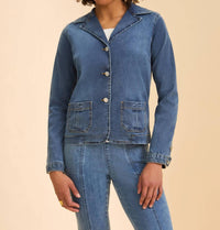 Fdj - Denim Button Front Blazer