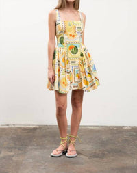 Moon River - Honey Fruit Print Mini Dress