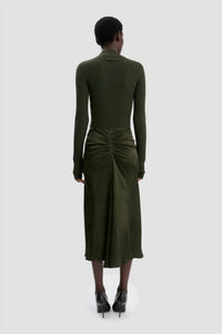 Victoria Beckham - Gathered Waist Midi Skirt