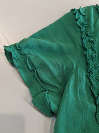 Grace and Lace Lola Frilly Button Front Top in spring green - women's blouse - view 8