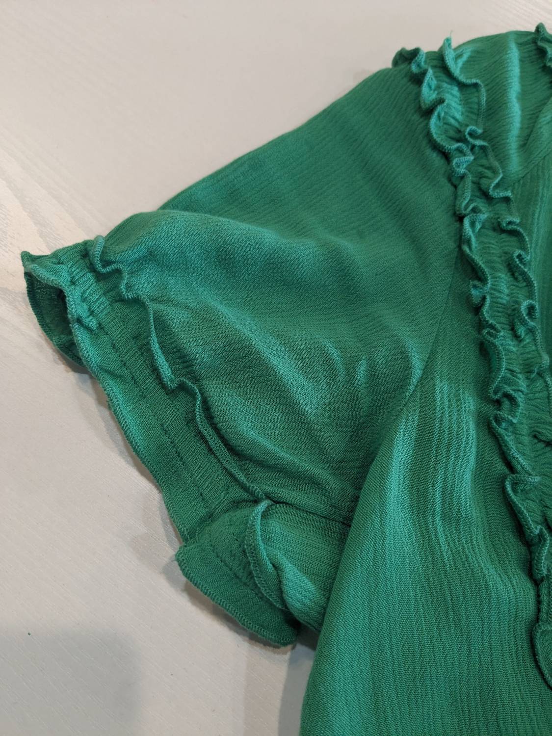 Grace and Lace Lola Frilly Button Front Top in spring green - women's blouse - view 8