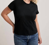 Maison Wheat Charlotte Crew Neck Tee in black - women's t-shirt - alternate view