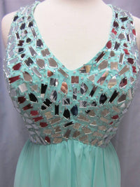 Nox Anabel - Women's Mirror Beaded Chiffon Backless Gown
