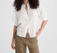 Madewell - Puff-sleeve Band-collar Shirt