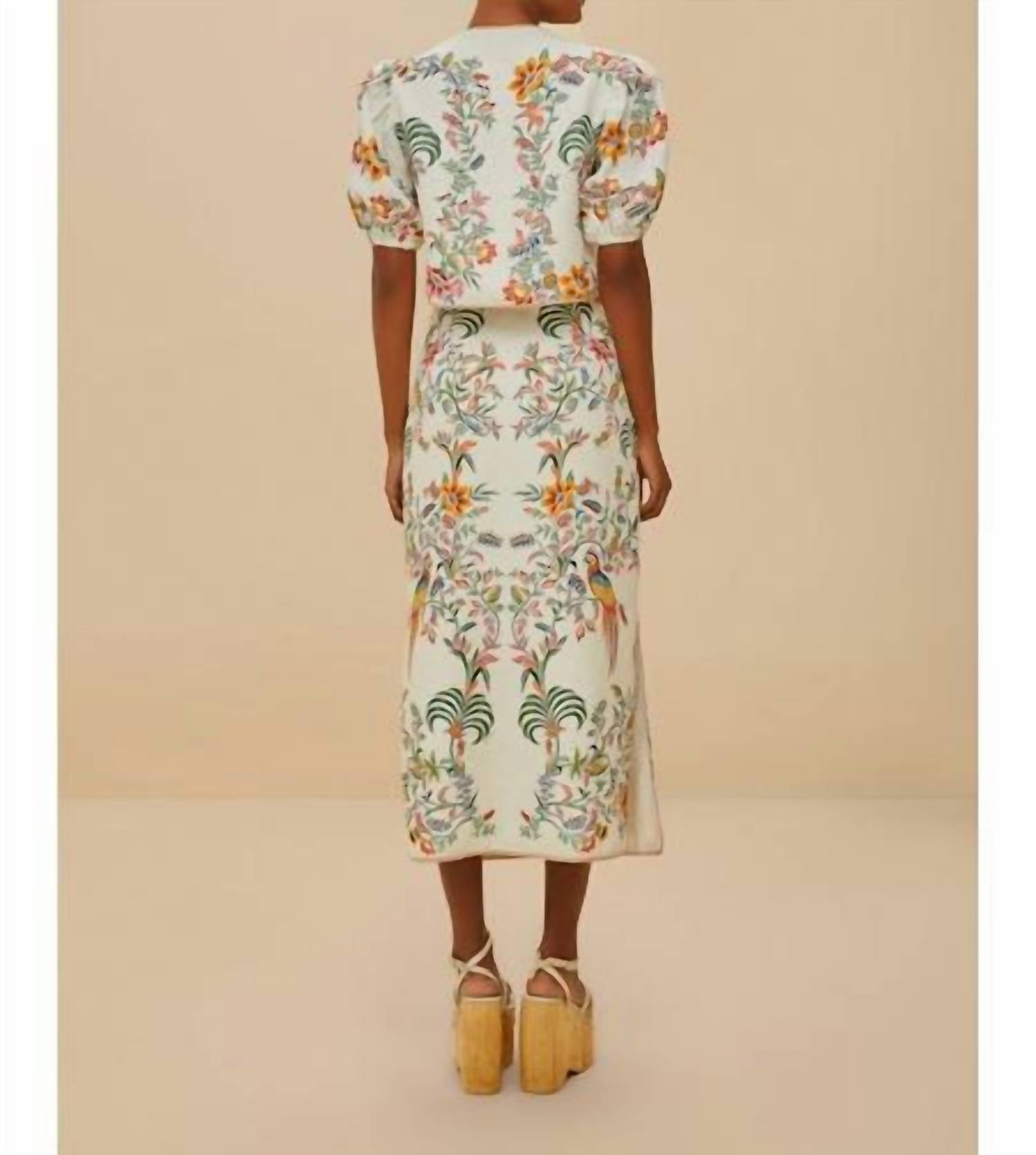 Farm Rio - Delicate Forest Midi Skirt
