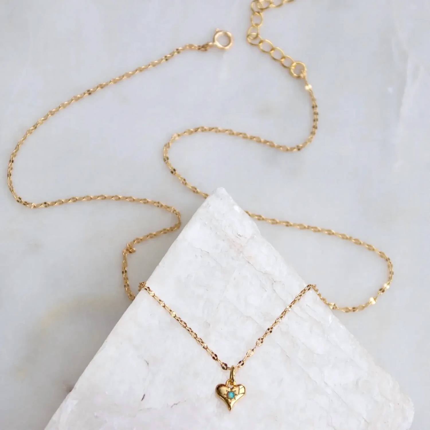 Mesa Blue - Women's Opal Heart Necklace