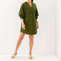 Karen Kane - Lantern Sleeve Button-Front Dress